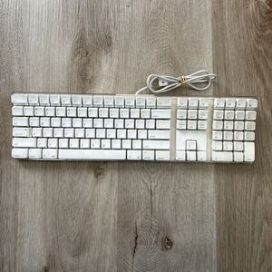 Apple Pro Keyboard A1048 USB Wired White Translucent Acrylic Tested Working READ